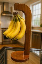 Wooden Banana Stand Holder, Wooden Banana Hanger With Hook For Kitchen Counter - Image 2